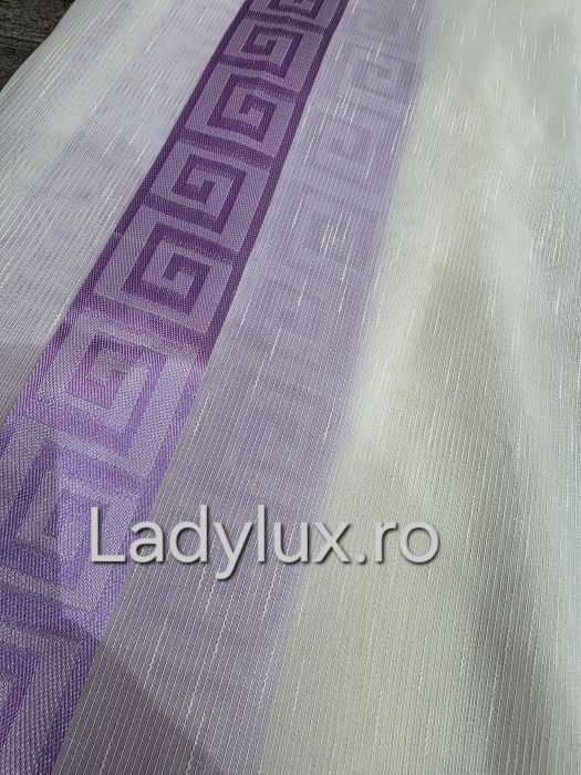 Perdea din organza Bej cu Model VRS Mov , gata făcută cu tiv și rejansă C1466 [1]