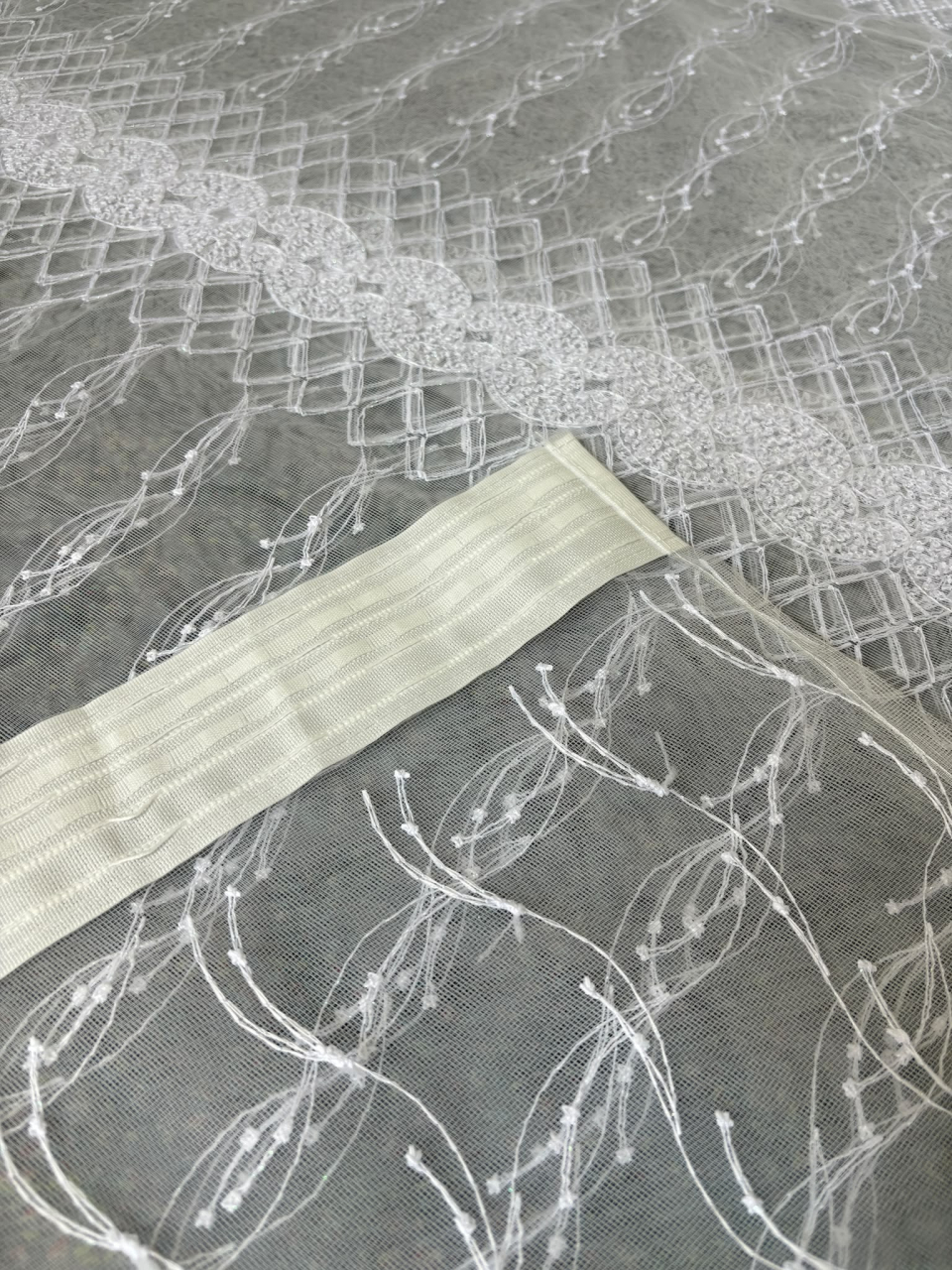 Perdea din tulle cu broderie Alb, Model  Impletit  4M x 2.5h [3]