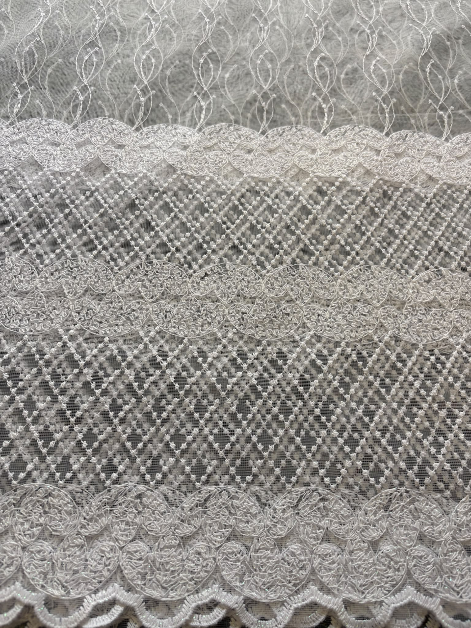Perdea din tulle cu broderie Alb, Model  Impletit  4M x 2.5h [2]
