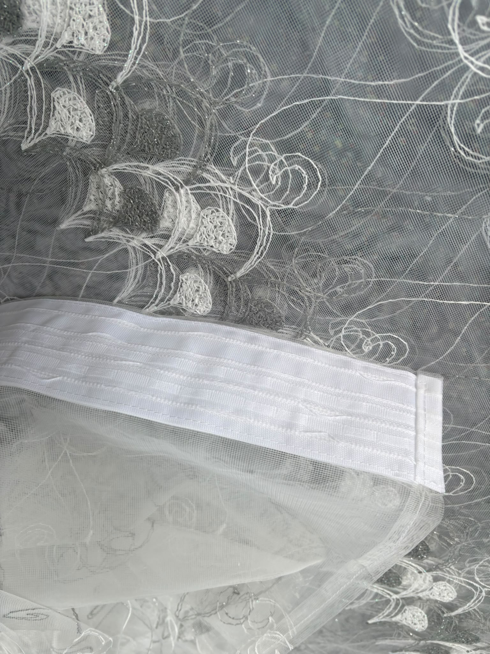 Perdea din tulle cu broderie Alba+Gri  Model  Elegance  4M x 2.5h [4]