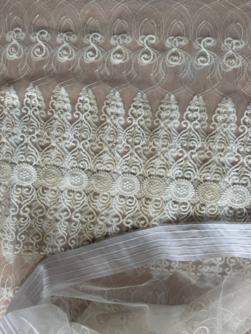 Perdea din tulle cu broderie Crem, Model Egipt  4M x 2.5h [2]