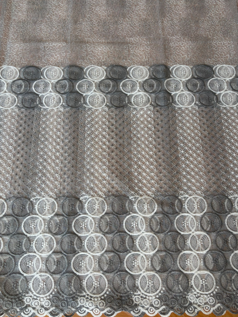 Perdea din tulle cu broderie Gri+alb, Model  New  4M x 2.5h [2]