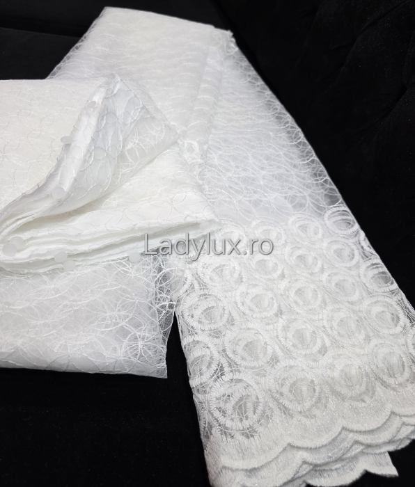 Perdea din tulle cu broderie Alba, gata făcută cu tiv și rejansă C1338 [4]