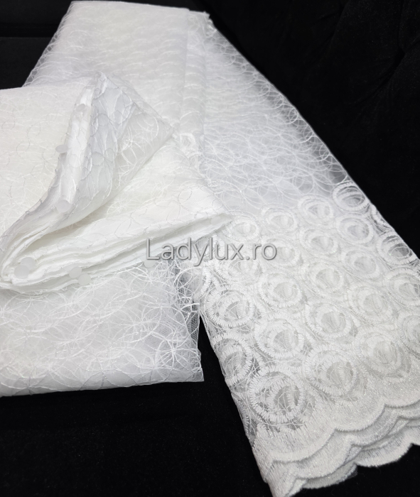 Perdea din tulle cu broderie Alba, gata făcută cu tiv și rejansă C1338 [3]