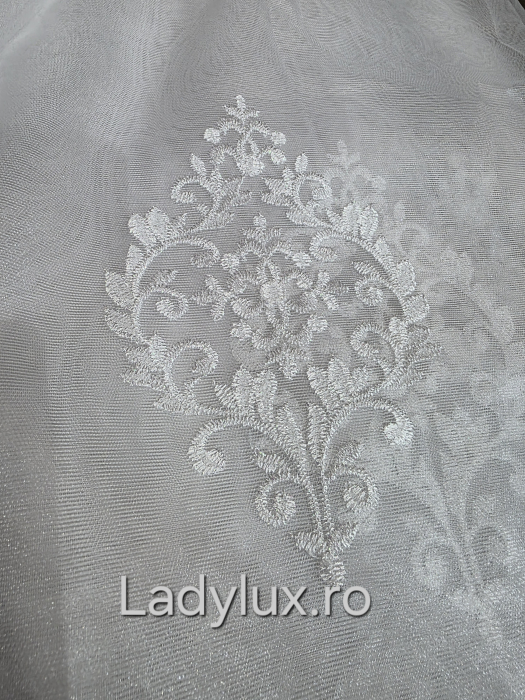 Perdea din tulle cu broderie Alba model Baroc , gata făcută cu tiv și rejansă C1462 [3]