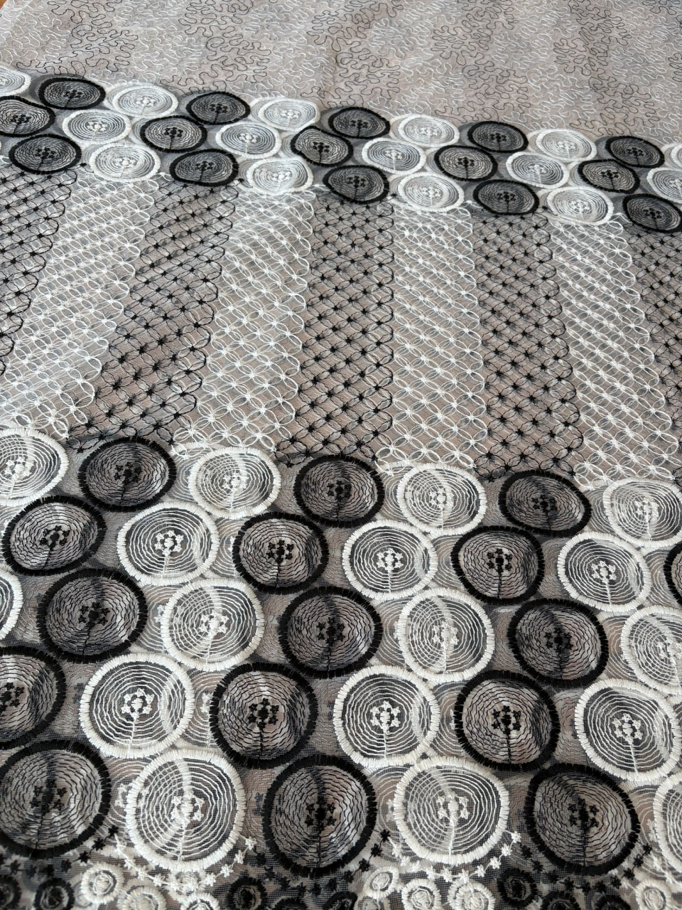 Perdea din tulle cu broderie Negru+alb, Model  New  4M x 2.5h [2]