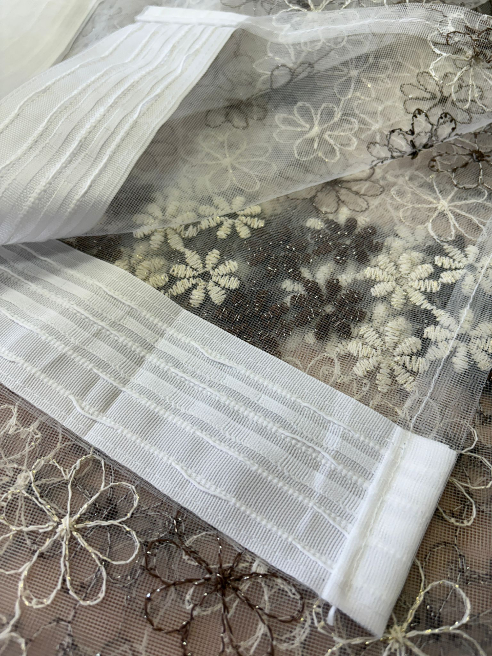 Perdea din tulle Ivoar+Maro , Model Floricele  4M x 2.5h [3]