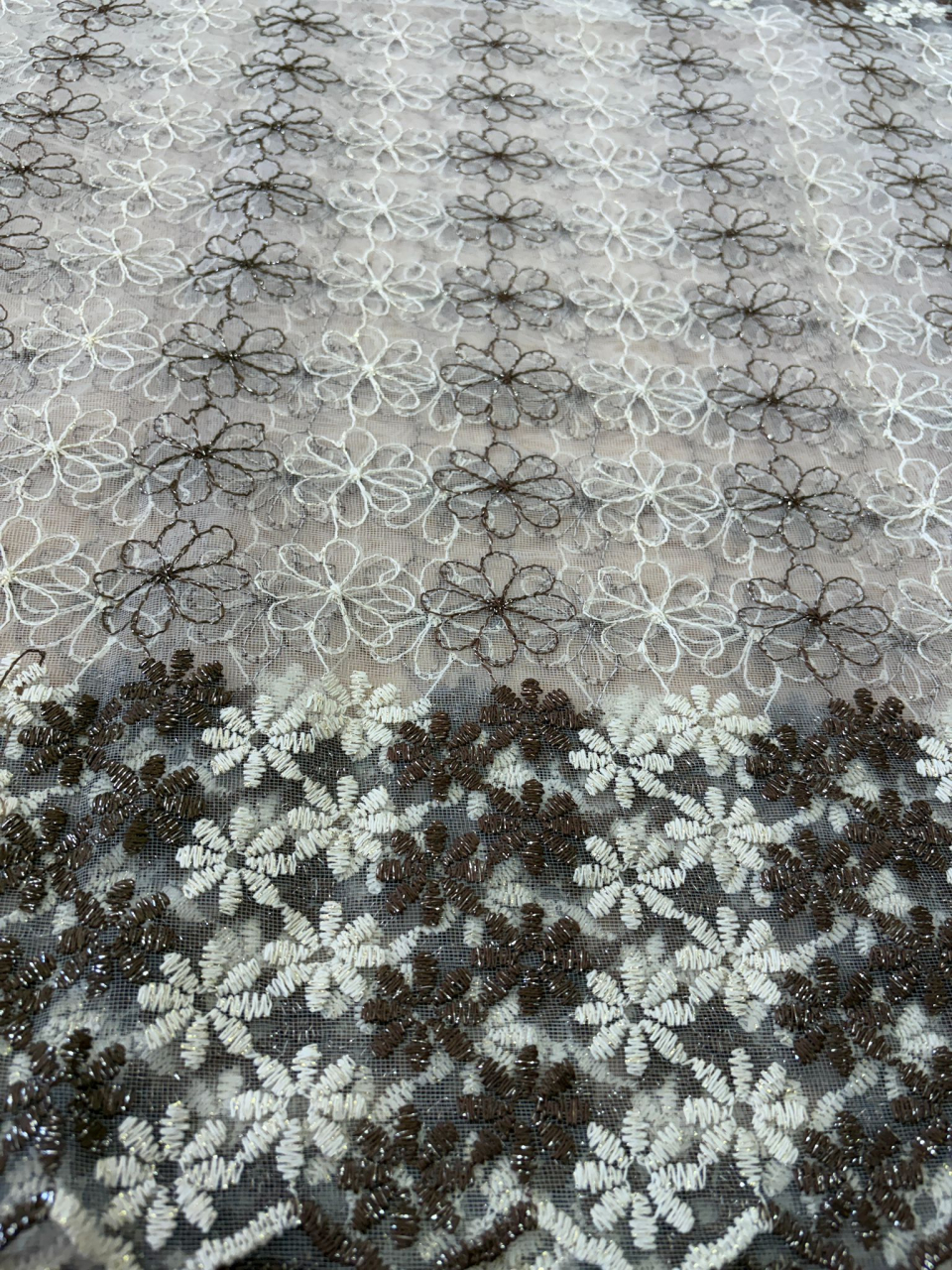 Perdea din tulle Ivoar+Maro , Model Floricele  4M x 2.5h [2]