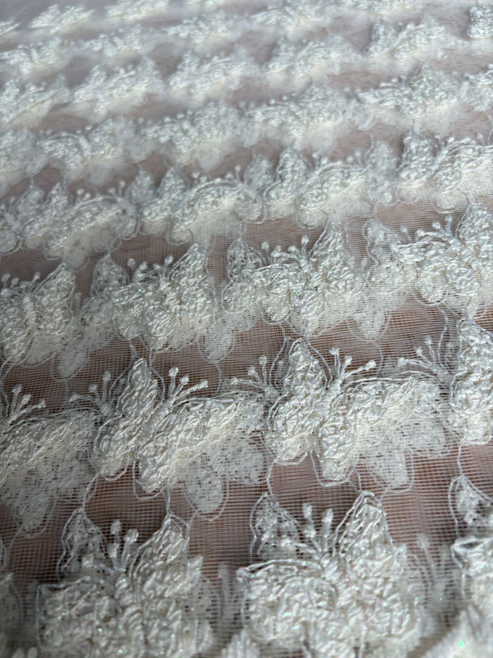Perdea din tulle cu broderie Alba+Verde, Model Cerc Antic  4M x 2.5h [3]