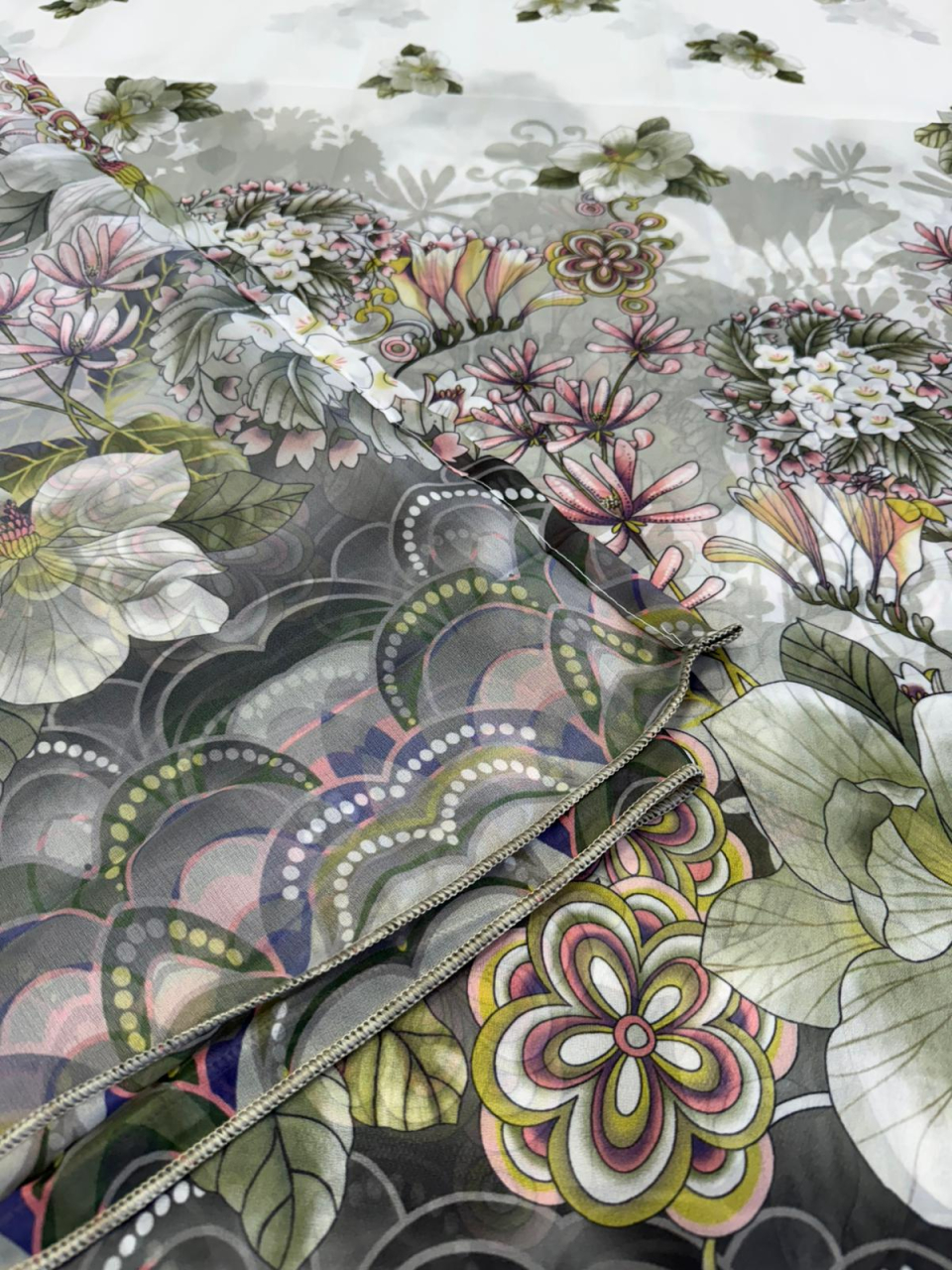 Perdea Inisor Imprimat Model Floral  - Cu Tiv si Rejansa  4M x 2.7h [3]