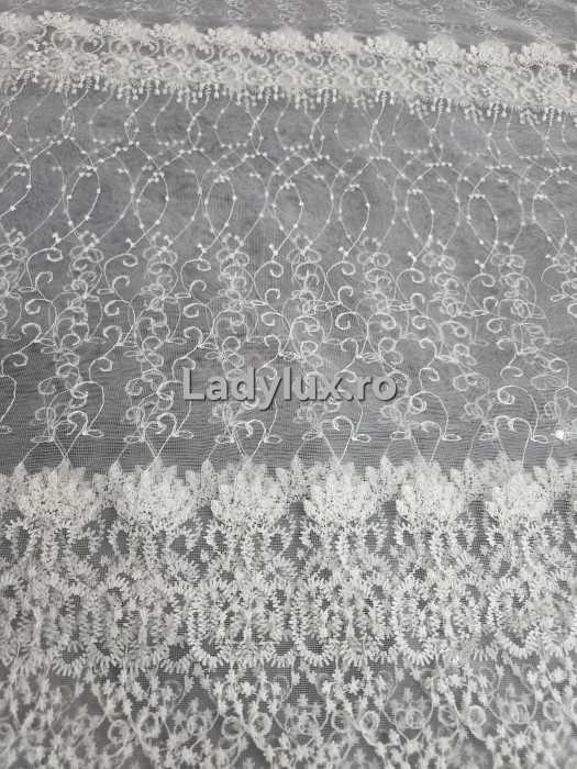 Perdea Ivoar cu broderie Ivoar Model Floricele– gata cusuta cu tiv si rejansa - 3M x 2,5 [2]