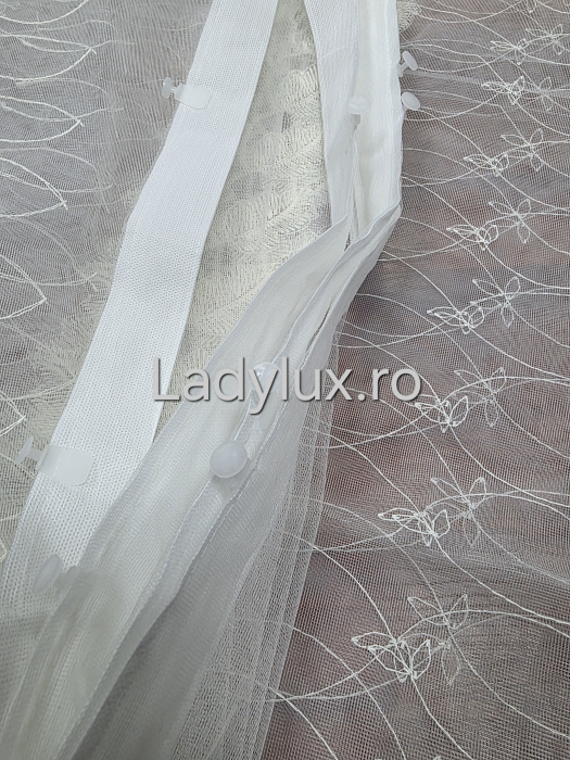 Perdea Ivoar cu broderie Ivoar Model SRC gata cusuta cu tiv si rejansa - 3M x 1.9 h [4]