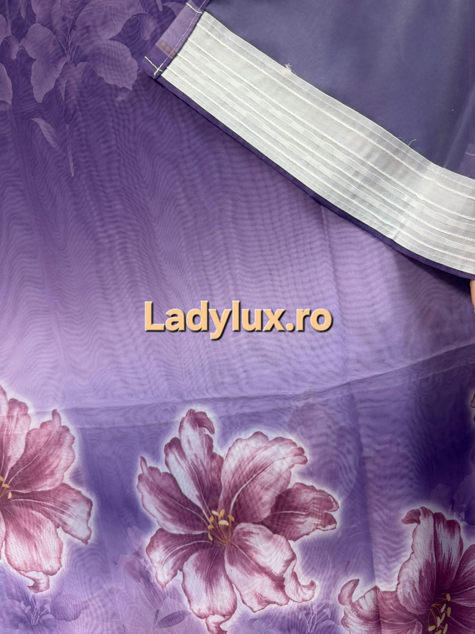 Perdea Voal  Imprimata - Model Floare - 4M x 2.7h Cu Tiv si Rejansa [2]