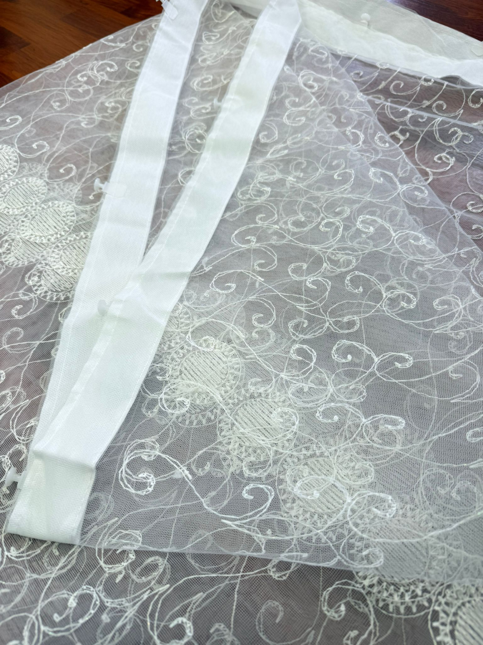 Perdea Tulle cu Broderie Alba Model VRS Simplu - Cu Tiv si Rejansa - 3M x 2.5 h [3]