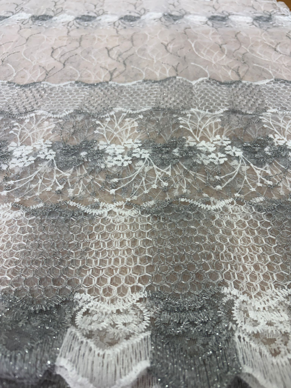 Perdea Tulle cu Broderie  griModel Fagure - gata cusuta cu tiv si rejansa - 4M x 2.5h [2]