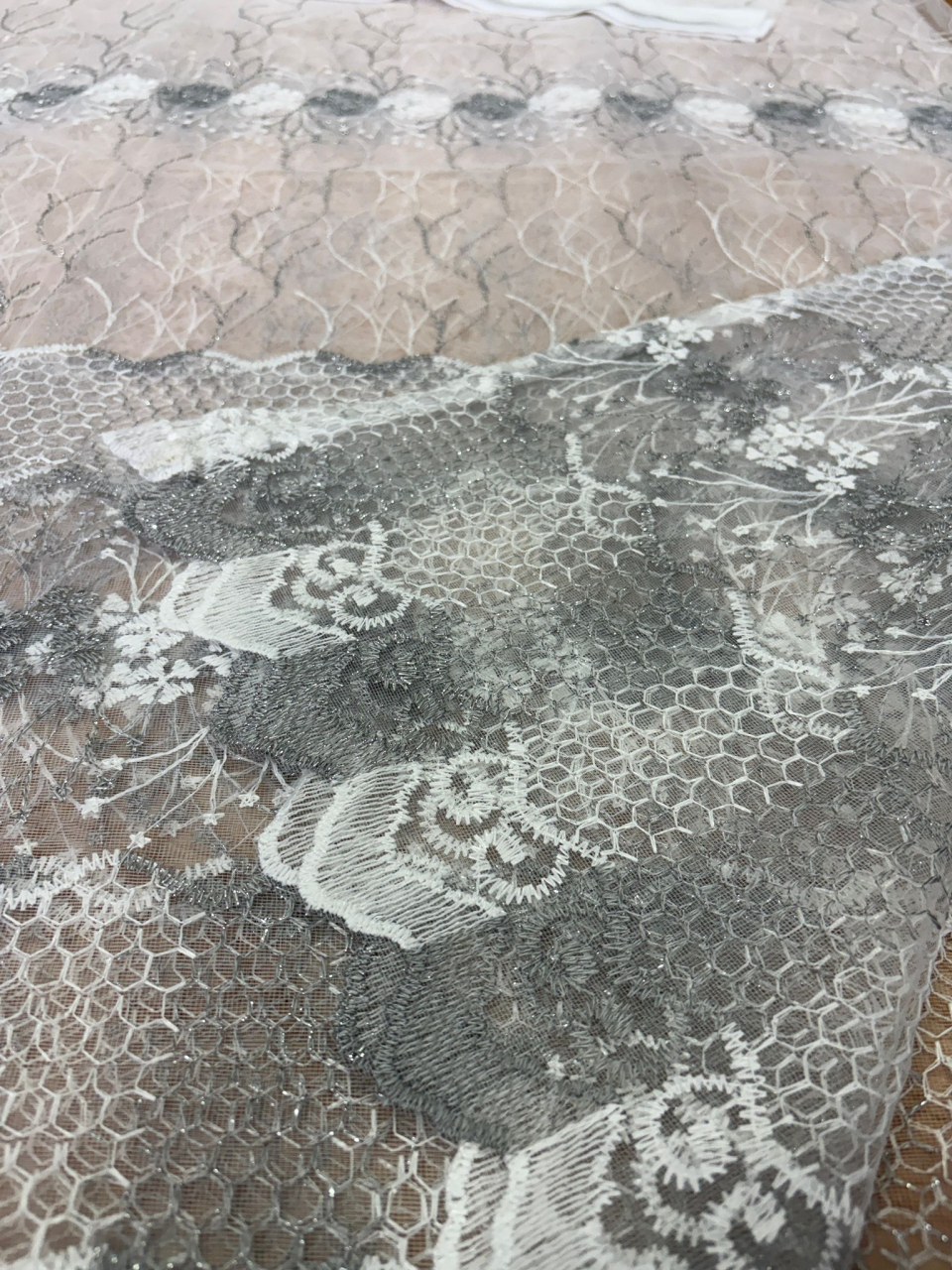 Perdea Tulle cu Broderie  griModel Fagure - gata cusuta cu tiv si rejansa - 4M x 2.5h [3]