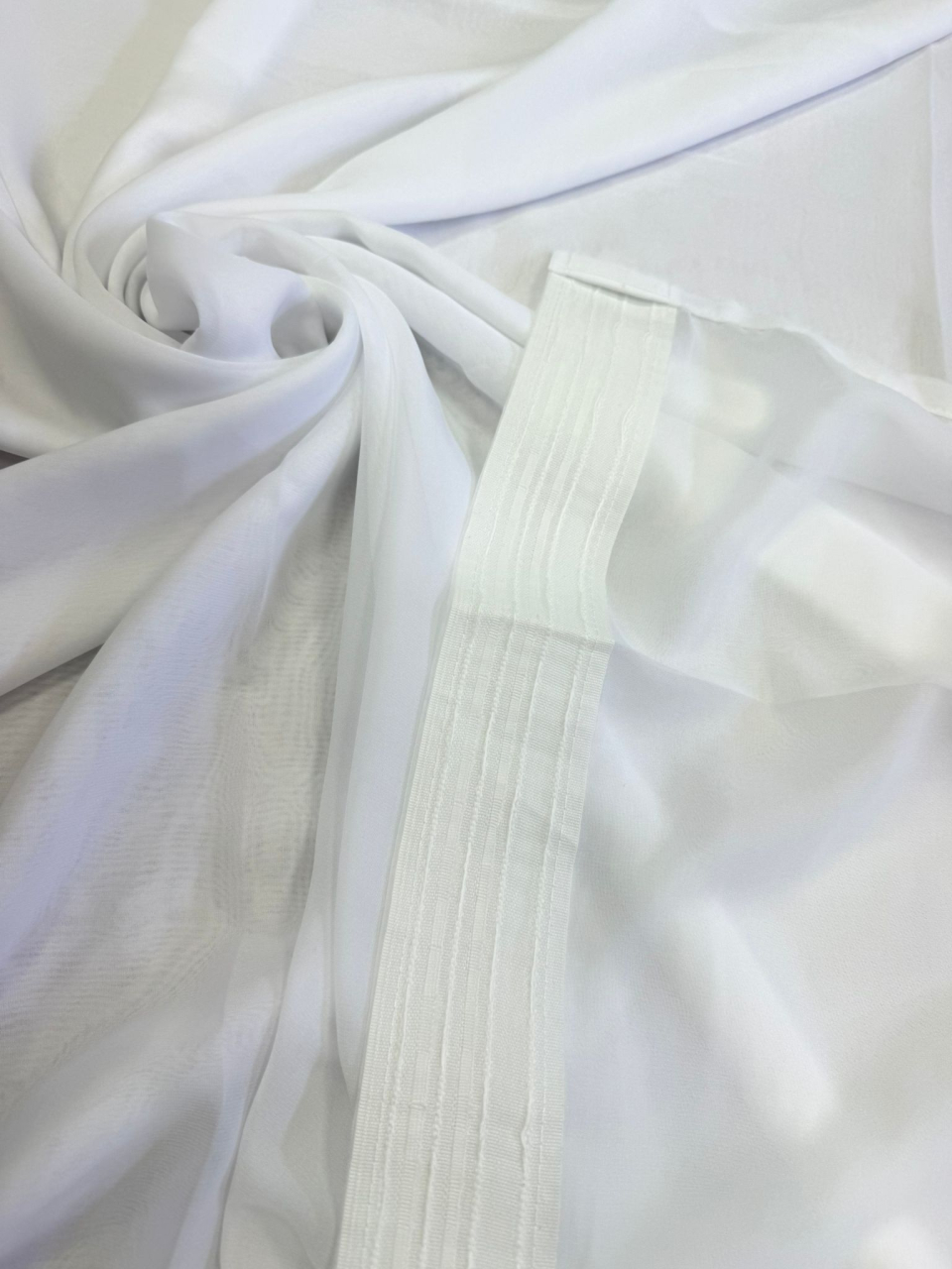 Perdea Tulle cu Broderie Alb+Capucino Model Fulgi - Cu Tiv si Rejansa - 3M x 2.5 h [2]