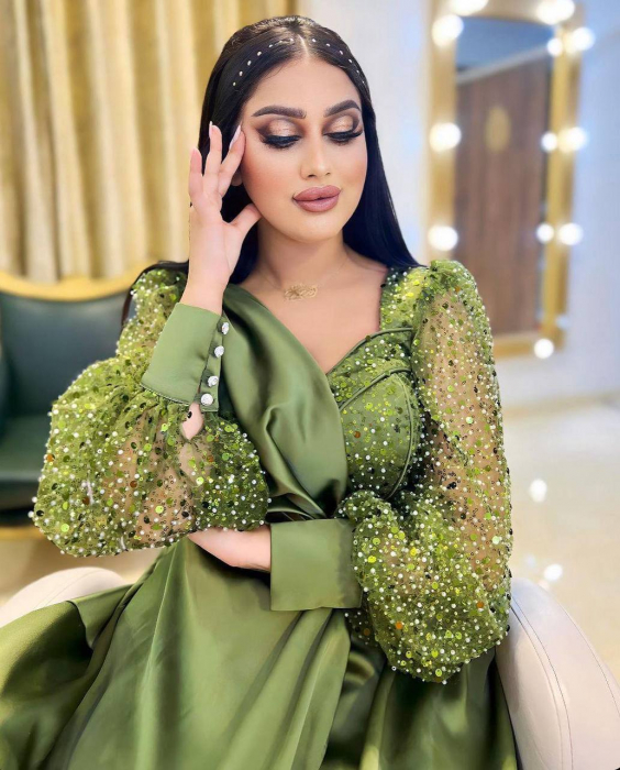 Rochie eleganta lunga Kary, Verde Smarald H4kGvF [1]