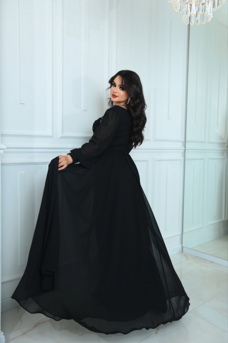 Rochie eleganta Neagra din Sifon Milana FloraGvF [2]
