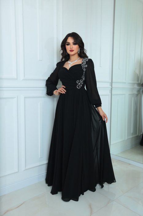 Rochie eleganta Neagra din Sifon Milana FloraGvF [1]