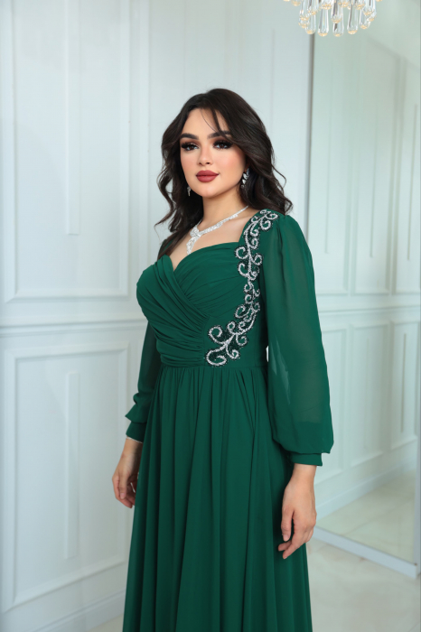 Rochie eleganta Verde din Sifon Milana FloraGvF [2]