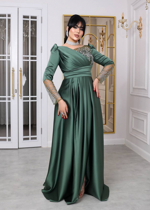 Rochie lunga eleganta Ariel H4kGvF, Verde [5]