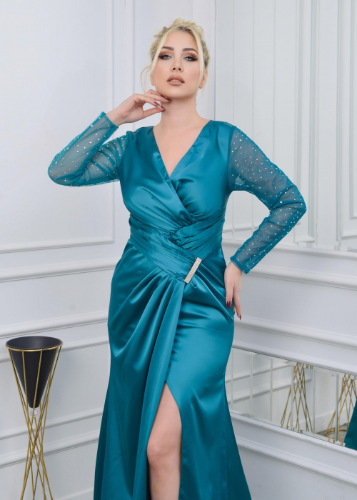 Rochie lunga eleganta Maryna cu crapatura NefertiGvF [2]