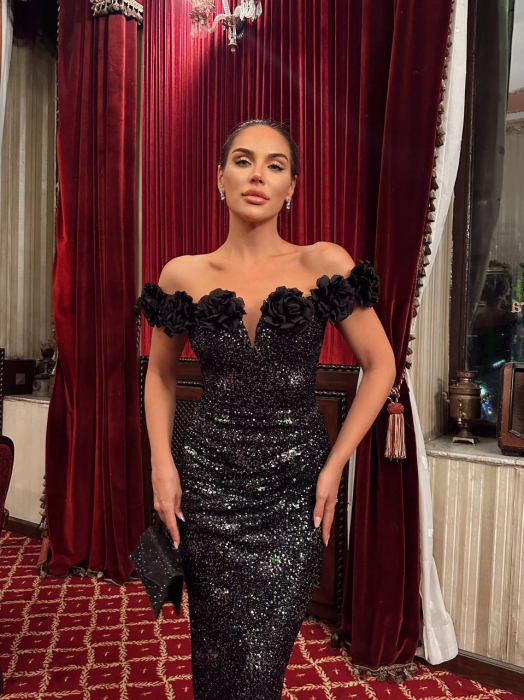 Rochie lunga eleganta Shinsir NepaGvF Neagra cu paiete [3]