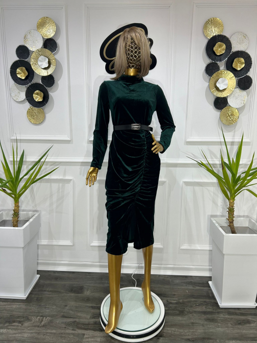 Rochie midi din catifea MidinaGvF, Verde [1]