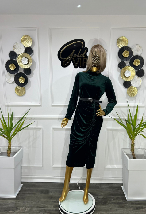 Rochie midi din catifea MidinaGvF, Verde [4]