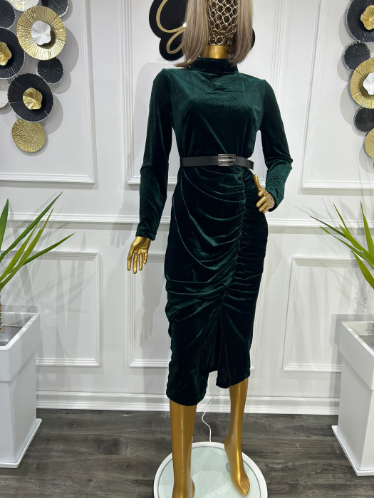 Rochie midi din catifea MidinaGvF, Verde [2]