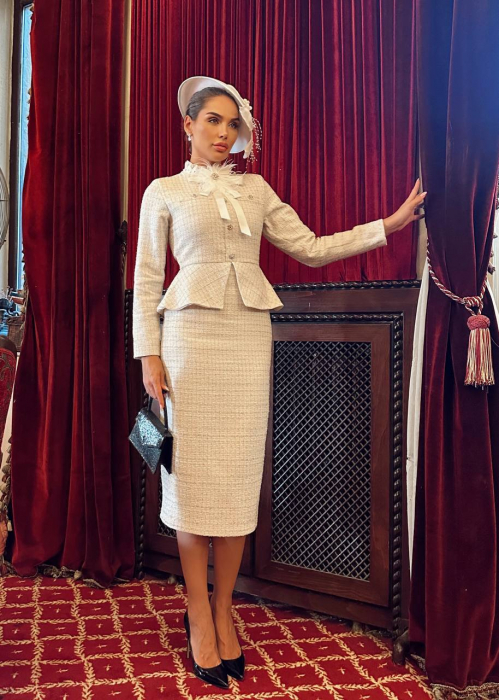 Rochie midi din Tweed Jojo NepaGvF [1]