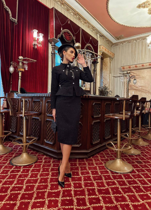 Rochie midi din Tweed Jojo NepaGvF [4]