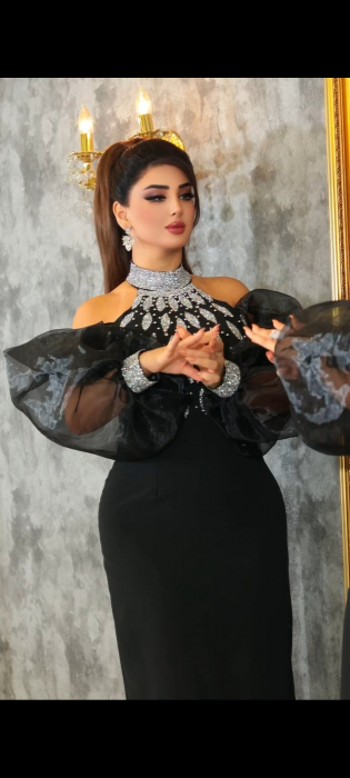 Rochie midi eleganta ZirkaGvF, cu umerii goi si strasuri [2]