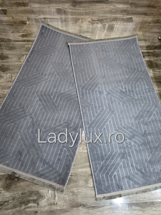Set 2 Traverse Antiderapante 75x140 cm - Gofrat Gri Antracit C1393 [1]