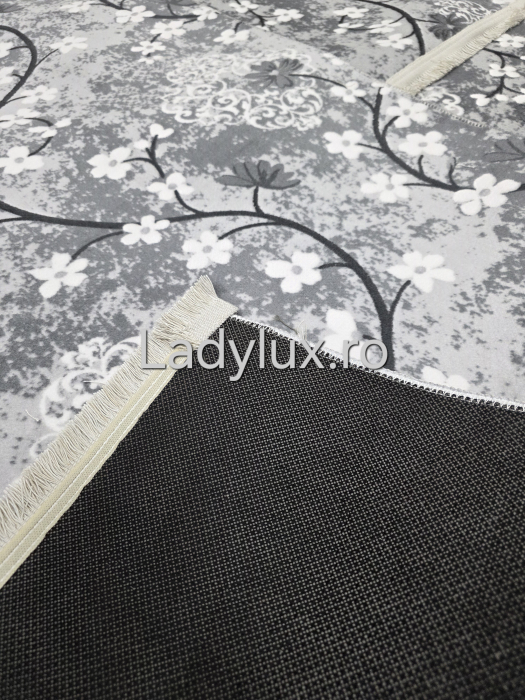 Set 3 Traverse Antiderapante – 75×250 cm + 2×75×130 cm Model Flori Gri [3]