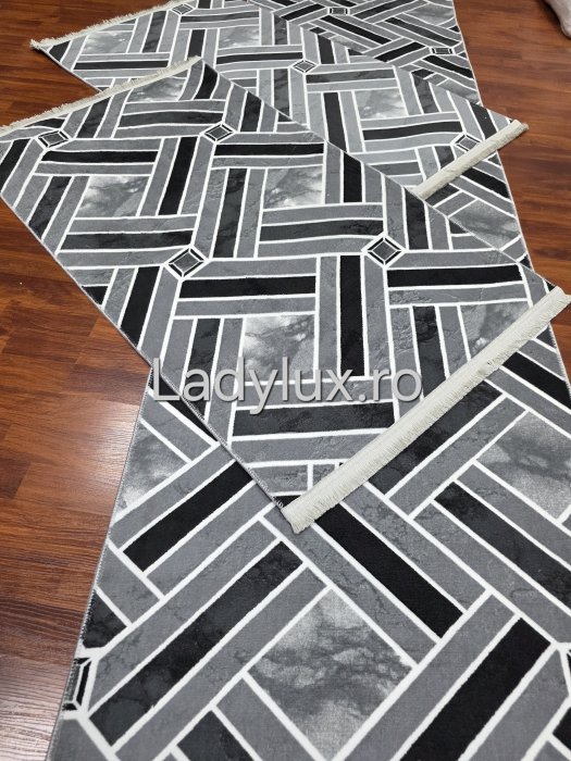 Set 3 Traverse Antiderapante – 75×250 cm + 2×75×130 cm Model Curea Gri [2]