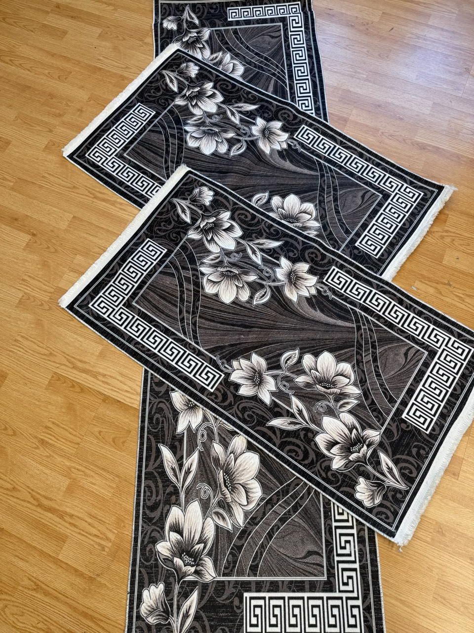 Set 3 traverse SUBTIRI cu antiderapant Model Bujor - 240 x 70 Cm + 2 buc. 120 x 70 Cm - [4]