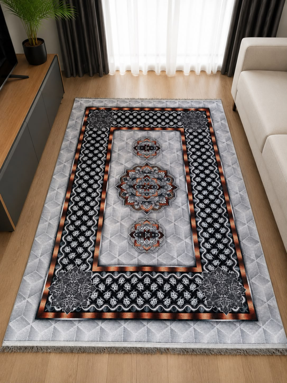 Set Covoare 3D Antiderapante SUBTIRI - 1 covor mare(140X200CM) + 2 pui(60X100) [2]