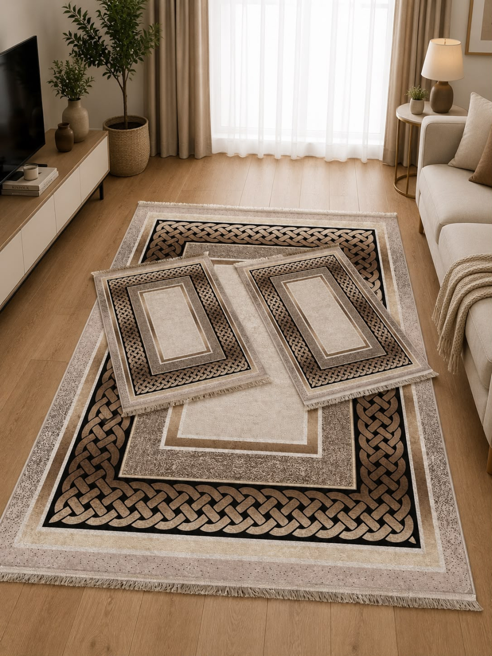 Set Covoare 3D Antiderapante SUBTIRI - 1 covor mare(140X200CM) + 2 pui(60X100) [2]