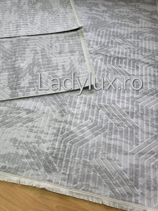 Set covoare antiderapante in nuante de Gri gofrat– 1 covor mare(140X200CM) + 2 pui(60X100)-C1352 [2]
