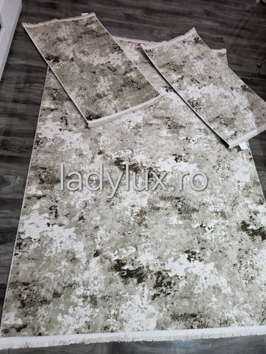 Set covoare antiderapante in nuante de Maro  – 1 covor mare(140X200CM) + 2 pui(60X100)-C1403 [3]