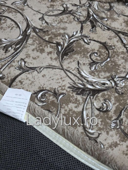 Set covoare antiderapante Maro cu flori – 1 covor mare(140X200CM) + 2 pui(60X100)-C1421 [3]