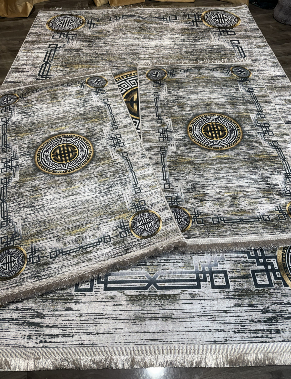 Set covoare antiderapante SUBTIRI - 1 covor mare(140X200CM) + 2 pui(60X100) [2]