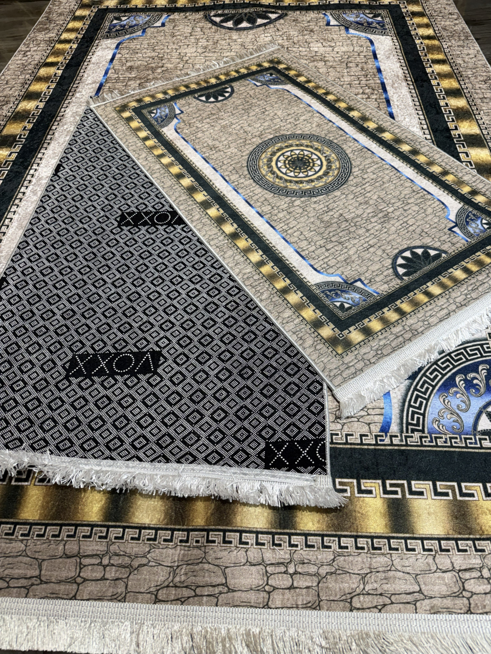 Set covoare antiderapante SUBTIRI - 1 covor mare(140X200CM) + 2 pui(60X100) [2]