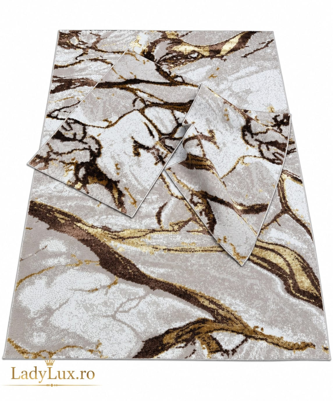 Set Covor cu Pui  Abstract Model Cameleon 1x 140x190 cm  + 2x 60x90 cm PLS 323 [2]