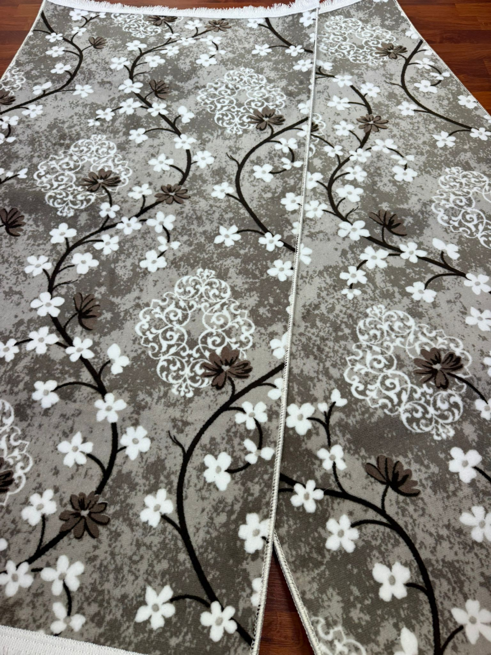 Set Doua Traverse Antiderapante Model Floral Capucino 75x140 cm [2]