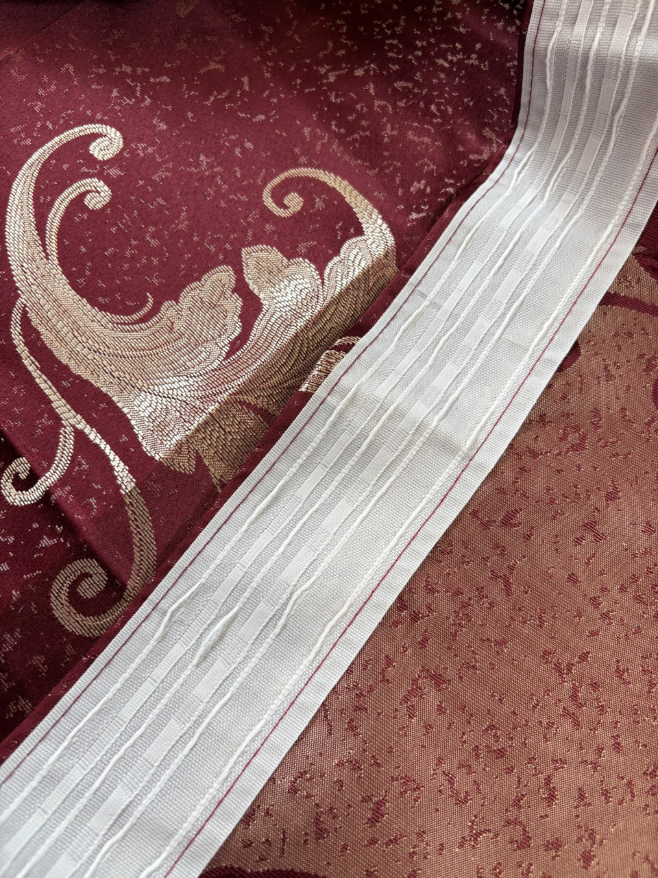 Set Draperii Bordo  Gata Cusute cu Tiv si Rejansă, 3M x 2.5 h Model Frunza [5]