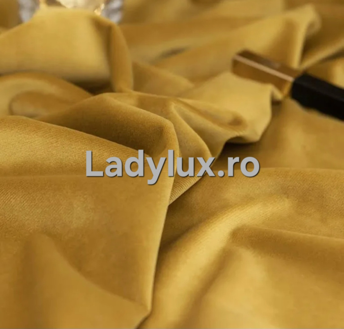 Set Draperii Catifea -3M Gata Cusute cu Tiv și Rejansă – Aurie [3]