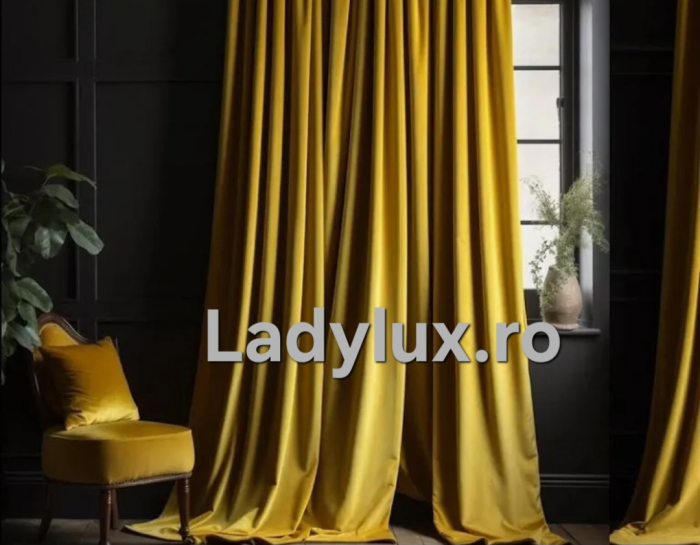 Set Draperii Catifea -3M Gata Cusute cu Tiv și Rejansă – Aurie [4]